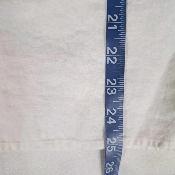 Talbots White Irish Linen Blouse Embroidered Ruffle Sleeve Womens Size Large - Picture 10 of 10